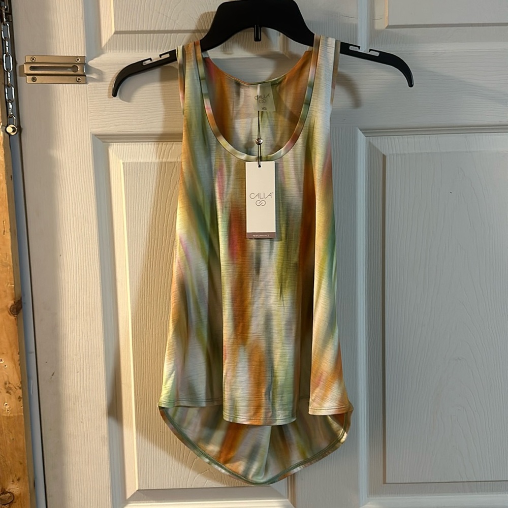 CALIA Women’s Twist Back Tank: FILTERED FLORA MULTI: NEW WITH TAGS: SIZE XS